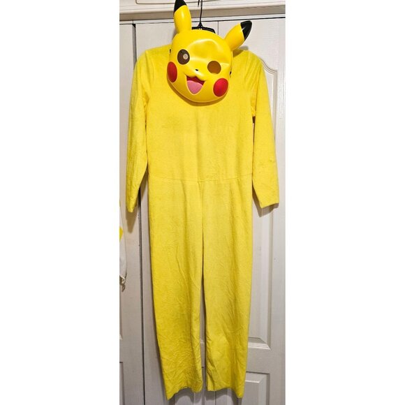 Pokémon Pikachu Classic Costume Attached Tail Mask Halloween Kid Boys 10-12 READ - Picture 1 of 8